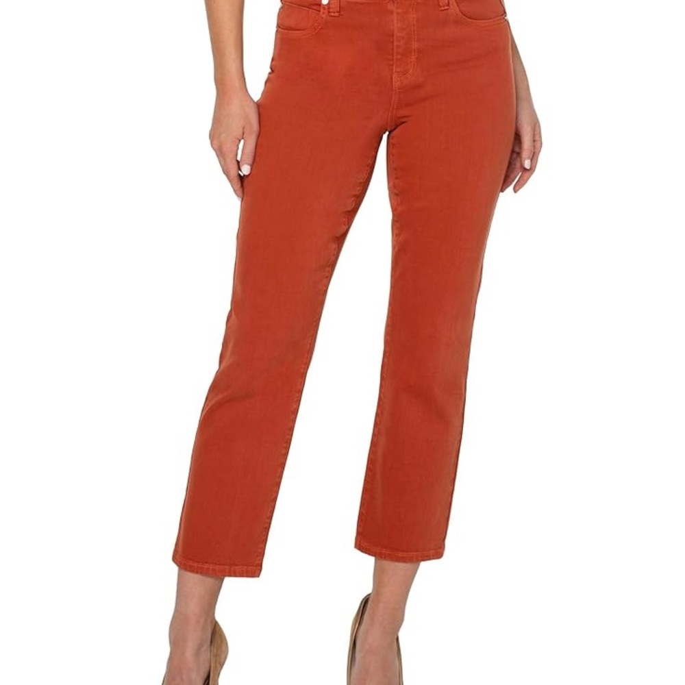 Kennedy Crop Straight - Red/Orange Pants
